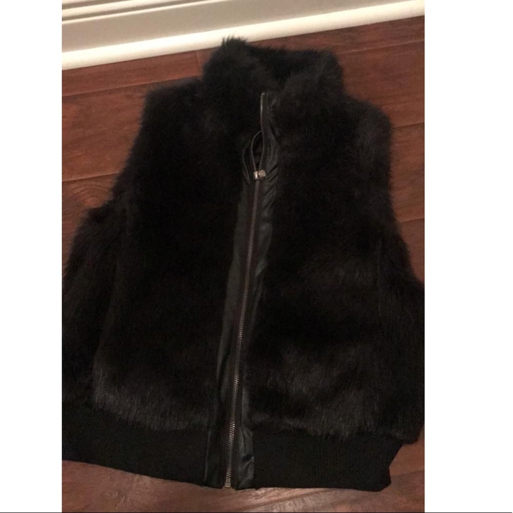Black fur vest